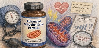 Advanced Bionutritionals Review en Evaringen: Effectief? Pot Advanced Mitochondrial Formula naast mitochondriën, met verwijzing naar bloeddruk, energie en ontbrekend bewijs.