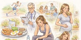 Wanneer is koolhydraatarm eten minder geschikt Illustratie van verschillende situaties waarin koolhydraatarm eten minder geschikt kan zijn, zoals sport, energieverlies en dagelijkse omstandigheden.